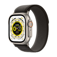 Apple 苹果 Watch Ultra 智能手表 49mm GPS+蜂窝网络款 钛金属原色表壳 黑配灰色野径回环式表带 M/L（GPS、血氧、ECG）