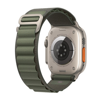 Apple 苹果 Watch Ultra 智能手表 49mm GPS+蜂窝网络款 钛金属原色表壳 绿色高山回环式表带 中号（GPS、血氧、ECG）