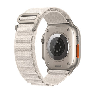 Apple 苹果 Watch Ultra 智能手表 49mm GPS+蜂窝网络款 钛金属原色表壳 星光色高山回环式表带 中号（GPS、血氧、ECG）