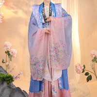 SHANGYUNXI 裳云兮 宋制汉服 清平乐 女士齐腰上襦吊带霞帔 蓝色渐变 S