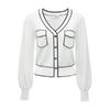 VERO MODA 女士V领针织衫 322324052 本白色 M