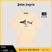 Palm Angels 情侣款奶油色断头鲨印花短袖圆领T恤