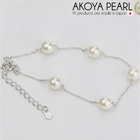 Akoya 女士珍珠手链 7-7.5mm