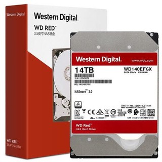 西部数据 WD)红盘Plus  14TB SATA6Gb/s 256M 网络储存(NAS)硬盘 垂直式 (WD140EFGX)