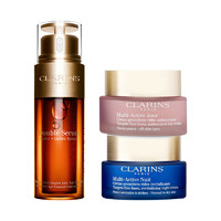 CLARINS 娇韵诗 青春赋活日晚霜套装多元活肤护肤套装 日霜 50毫升+晚霜 50毫升+双萃赋活修护精华50ml