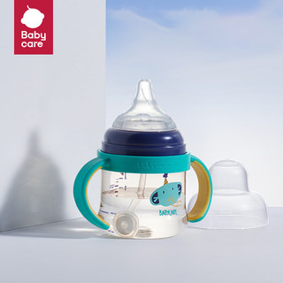 babycare 新生儿奶瓶学饮杯把手款吸管杯会长大的PPSU吸管奶瓶宽口径耐摔160ml-科里斯绿-奶嘴尺码：S