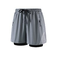 YUKE 羽克 男子平角泳裤 STK48J 银灰条纹 XXXXL