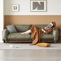 原始原素 实木沙发客厅北美黑胡桃木轻奢家具科技布布艺沙发S1026