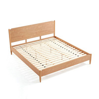 LINSY 林氏家居 JU4A-A 北欧实木床 原木色 150*200cm