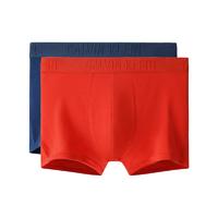 卡尔文·克莱 Calvin Klein 男士平角内裤套装 NP2049O 2条装(深蓝+红色) S