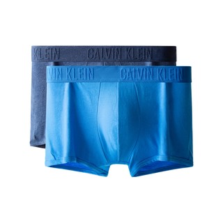 卡尔文·克莱 Calvin Klein 男士平角内裤套装 NP2049O 2条装(深蓝色+蓝色) XL