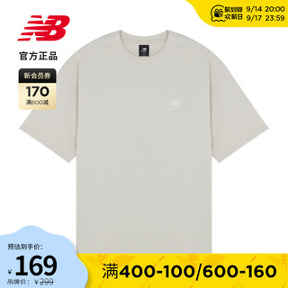 new balance NB官方22夏季新款男款休闲纯色圆领短袖T恤AMT22387