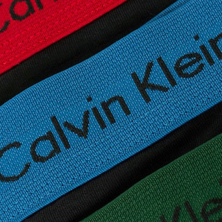 卡尔文·克莱 Calvin Klein 男士平角内裤套装 U2664G-BZP 3条装 红色+绿色+蓝色 L