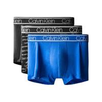 卡尔文·克莱 Calvin Klein 男士平角内裤套装 NP2261O 3条装(黑+蓝+黑底白logo) L