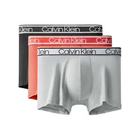 卡尔文·克莱 Calvin Klein 男士平角内裤套装 NP2261O 3条装(红色+黑色+灰色) L