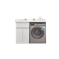 PLUS会员：万域 简雅系列 北欧洗衣机柜 月光白 120cm