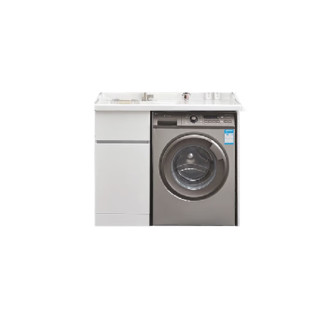 万域 简雅系列 北欧洗衣机柜 月光白 100cm