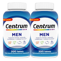 Centrum 善存 海外 进口善存 成人男士复合维生素多维片200粒/瓶*2