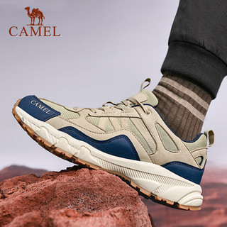 CAMEL 骆驼 防滑越野跑运动鞋耐磨缓震专业徒步鞋男 FB12235182，卡其/蓝，男 40