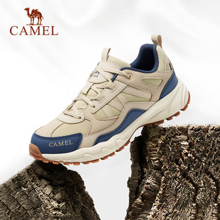 CAMEL 骆驼 防滑越野跑运动鞋耐磨缓震专业徒步鞋男 FB12235182，卡其/蓝，男 40