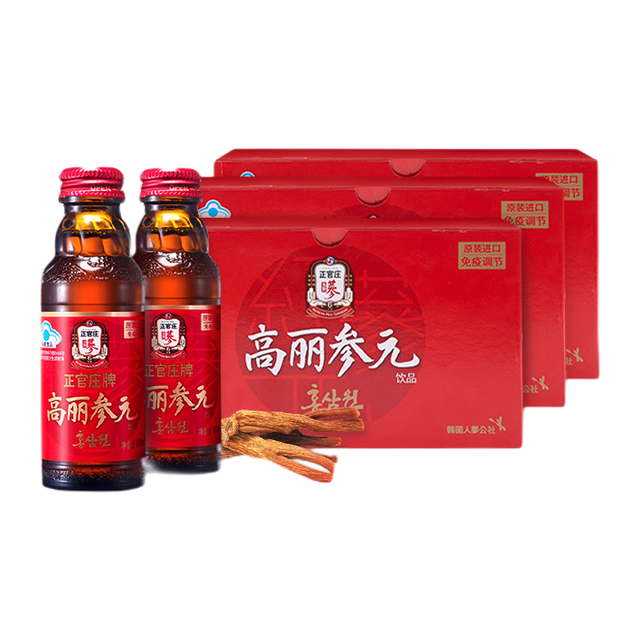 正官庄 红参液人参红参元饮品 100ml*30瓶