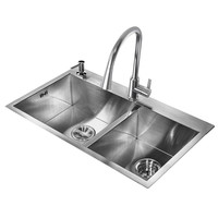 KOHLER 科勒 沃特系列 K-3581T-2FD-NA+K-21366T-4-CP 不锈钢水槽龙头套装 480*800*200mm