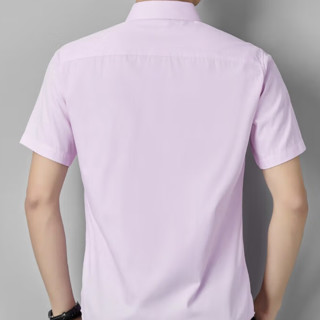 YALU 雅鹿 男士短袖衬衫 D101 粉色 3XL