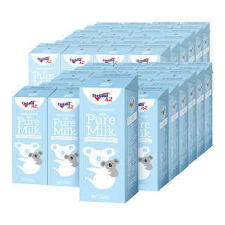 A2β-酪蛋白全脂纯牛奶200ml*24盒粉儿童学生高钙