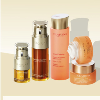 CLARINS 娇韵诗 护肤套装 (双萃焕活修护精华露50ml+眼部精华20ml+焕颜弹力精华水200ml+日霜50ml+晚安霜50ml)