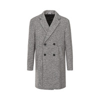 ZARA 男士长款大衣 07380611804 灰/白色 L