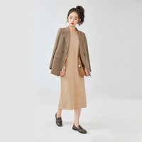 佐丹奴裙子女装宽松针织圆领长袖连衣裙 18461933