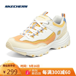 SKECHERS 斯凯奇 复古老爹鞋时尚拼接休闲运动鞋8730066 WYL白色/黄色（女款） 36