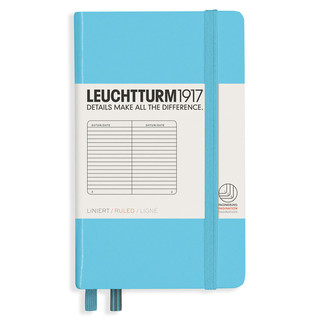 LEUCHTTURM 灯塔经典系列 1917 A6硬皮笔记本 空白内页款 冰蓝色 单本装