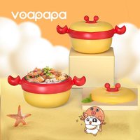 Voapapa 儿童卡通螃蟹可拆洗保温碗 宝宝辅食碗 316L