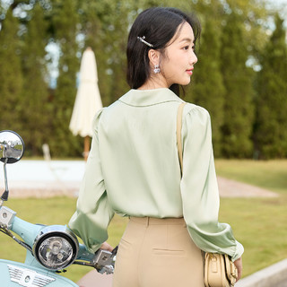 X.YING 香影 女士长袖衬衫 C823062 绿色 M