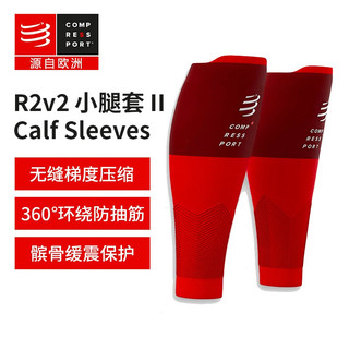 COMPRESSPORT 压缩腿套小腿套护腿绑腿运动腿套健身装备跑步马拉松袜球袜 二代白R2V2 T3小腿围38-42CM