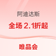 促销活动：唯品会超级大牌日x阿迪达斯全场2.1折起~