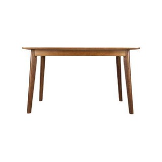 YUANYOU 元优 纯实木餐桌椅北欧圆角橡胶木吃饭桌现代中式简约小户型餐厅家具 胡桃色桌长1.3米+四把椅子