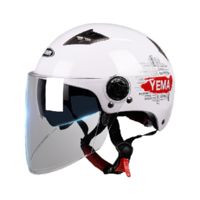 YEMA 野马 YEMA-329S 摩托车头盔 半盔 透明镜片 珠白 均码
