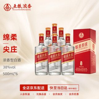 尖庄 绵柔浓香型高度白酒 股份公司出品 绵柔尖庄 新盒装 38度 500ml*6