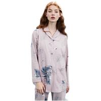 EMXEE 嫚熙 MX218210502 产妇月子服 2件套 带哺乳口款 粉色仙鹤 XL