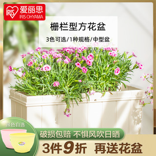 IRIS 爱丽思 长条种植花盆 创意树脂花盆 塑料阳台种菜盆长方形花盆