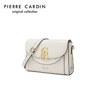 皮尔·卡丹 皮尔卡丹(pierre cardin)简约女包时尚斜挎包女士百搭牛皮单肩小方包包女包礼盒 J1A235-360303P米白色