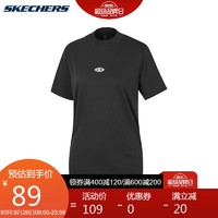 SKECHERS 斯凯奇 短袖t恤运动休闲时尚舒适百搭P222W017 0018碳黑 XXL
