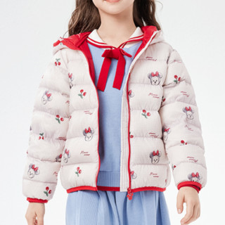 Disney baby 迪士尼宝贝 儿童羽绒服 米白格子米妮印花 110cm