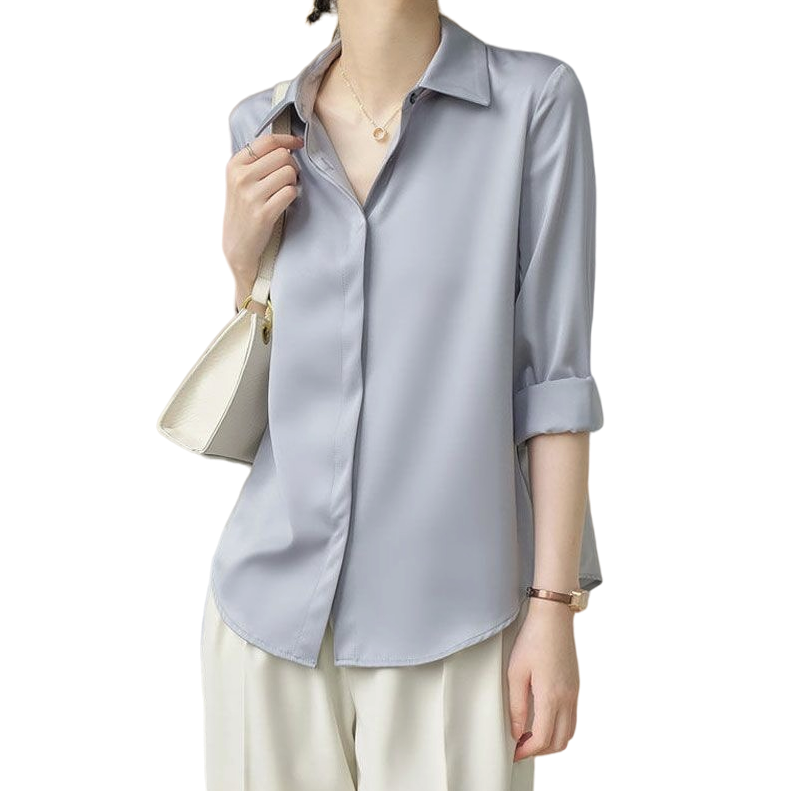 ETAM 艾格 女士长袖衬衫 蓝色 S