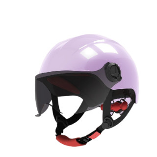 SUNRIMOON 3C认证电动车头盔摩托车 雅紫 茶色短镜