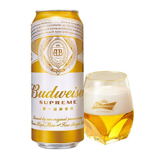 Budweiser 百威 金尊 拉格啤酒 单一品种麦芽 500ml*18听 啤酒整箱装