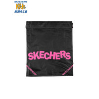 SKECHERS 斯凯奇 抽绳包简约双肩束口袋防尘袋游泳便携大容量运动儿童可爱SP17003 粉色/白色（颜色随机）
