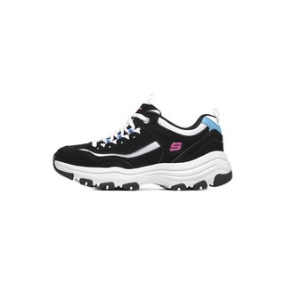 SKECHERS 斯凯奇 D'LITES系列 I-Conik 女子休闲运动鞋 8790091/BKW 黑色/蓝色 37